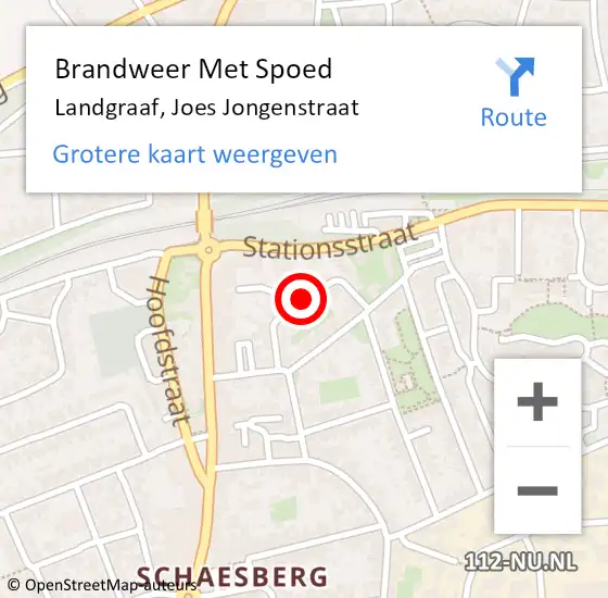 Locatie op kaart van de 112 melding: Brandweer Met Spoed Naar Landgraaf, Joes Jongenstraat op 27 juli 2018 17:44