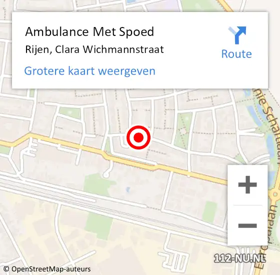 Locatie op kaart van de 112 melding: Ambulance Met Spoed Naar Rijen, Clara Wichmannstraat op 27 juli 2018 19:20