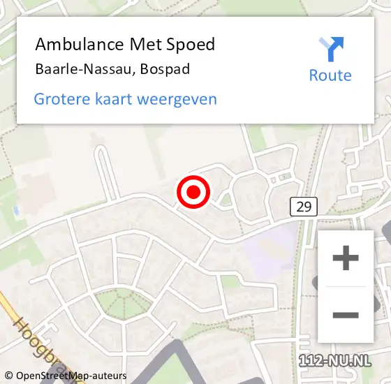 Locatie op kaart van de 112 melding: Ambulance Met Spoed Naar Baarle-Nassau, Bospad op 27 juli 2018 19:33