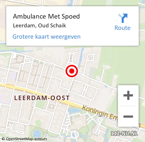 Locatie op kaart van de 112 melding: Ambulance Met Spoed Naar Leerdam, Oud Schaik op 27 juli 2018 19:58