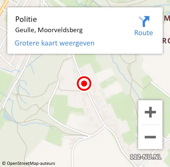 Locatie op kaart van de 112 melding: Politie Geulle, Moorveldsberg op 27 juli 2018 20:08