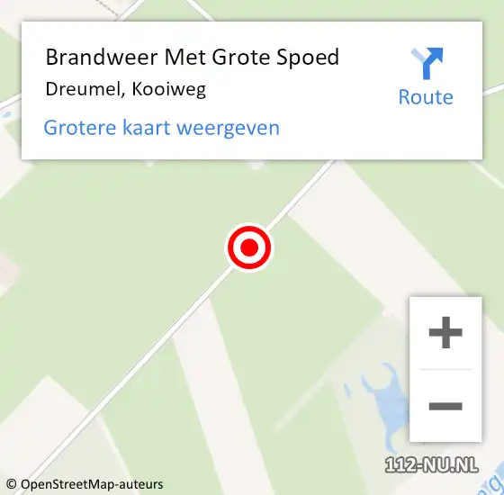 Locatie op kaart van de 112 melding: Brandweer Met Grote Spoed Naar Dreumel, Kooiweg op 27 juli 2018 20:21