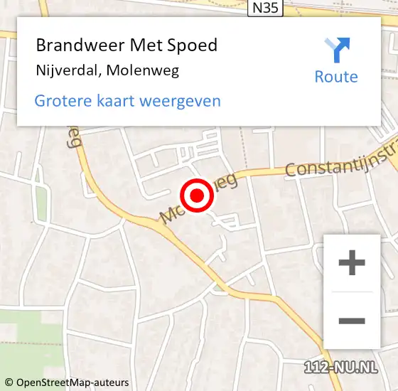 Locatie op kaart van de 112 melding: Brandweer Met Spoed Naar Nijverdal, Molenweg op 27 juli 2018 21:16
