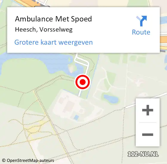 Locatie op kaart van de 112 melding: Ambulance Met Spoed Naar Heesch, Vorsselweg op 27 juli 2018 21:20