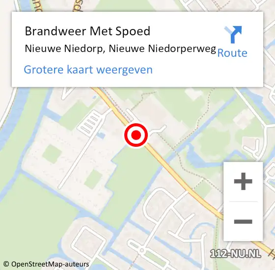 Locatie op kaart van de 112 melding: Brandweer Met Spoed Naar Nieuwe Niedorp, Nieuwe Niedorperweg op 27 juli 2018 22:52