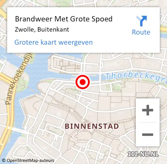 Locatie op kaart van de 112 melding: Brandweer Met Grote Spoed Naar Zwolle, Buitenkant op 28 juli 2018 01:07