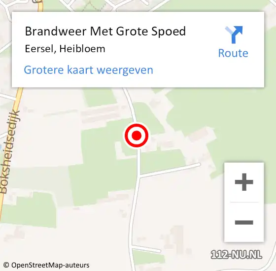 Locatie op kaart van de 112 melding: Brandweer Met Grote Spoed Naar Eersel, Heibloem op 28 juli 2018 02:20