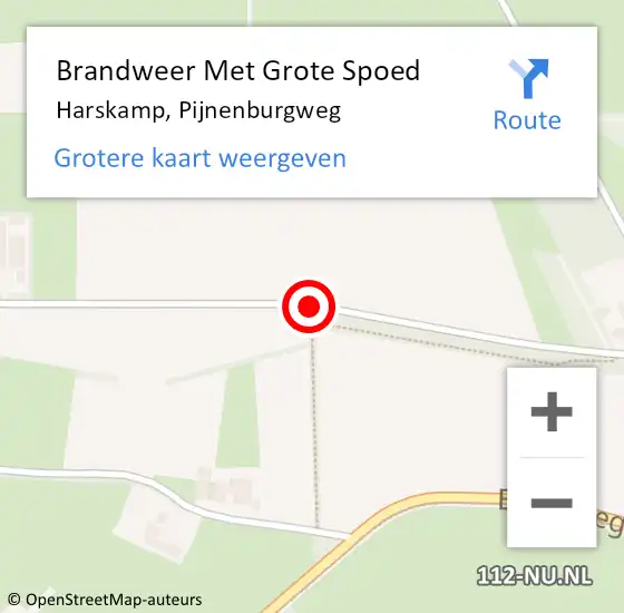 Locatie op kaart van de 112 melding: Brandweer Met Grote Spoed Naar Harskamp, Pijnenburgweg op 28 juli 2018 02:48