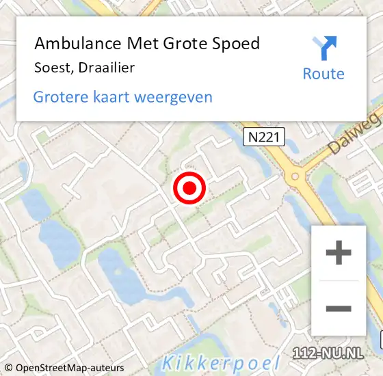 Locatie op kaart van de 112 melding: Ambulance Met Grote Spoed Naar Soest, Draailier op 28 juli 2018 02:49