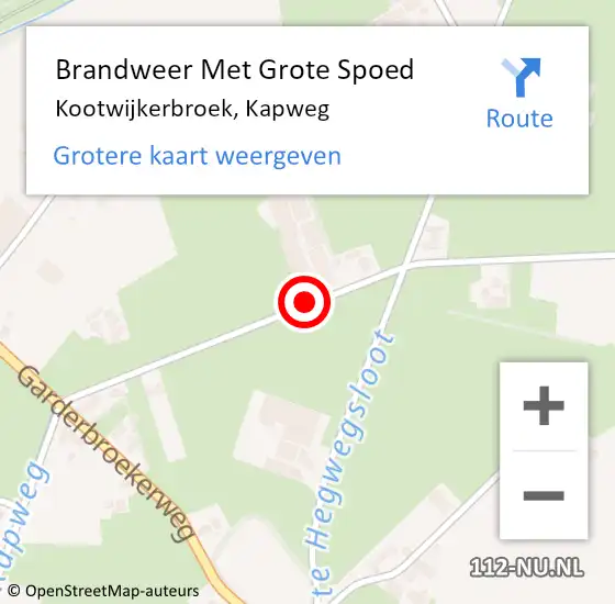 Locatie op kaart van de 112 melding: Brandweer Met Grote Spoed Naar Kootwijkerbroek, Kapweg op 28 juli 2018 04:21