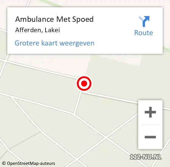 Locatie op kaart van de 112 melding: Ambulance Met Spoed Naar Afferden, Lakei op 28 juli 2018 06:17