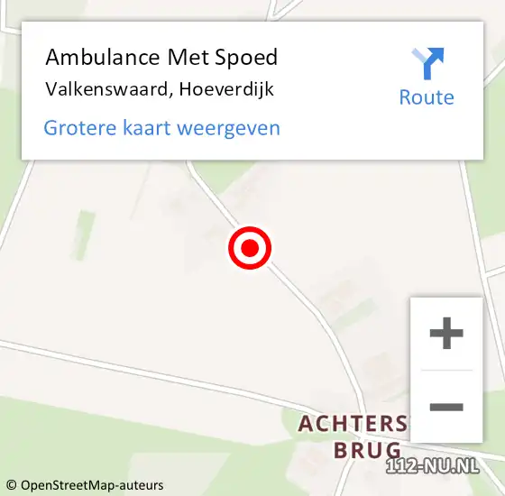 Locatie op kaart van de 112 melding: Ambulance Met Spoed Naar Valkenswaard, Hoeverdijk op 28 juli 2018 06:57