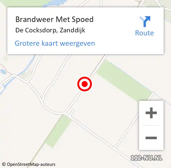 Locatie op kaart van de 112 melding: Brandweer Met Spoed Naar De Cocksdorp, Zanddijk op 28 juli 2018 08:11