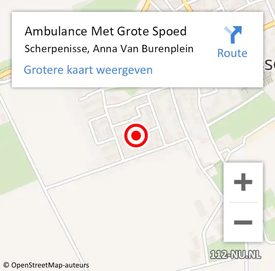 Locatie op kaart van de 112 melding: Ambulance Met Grote Spoed Naar Scherpenisse, Anna Van Burenplein op 28 juli 2018 08:26