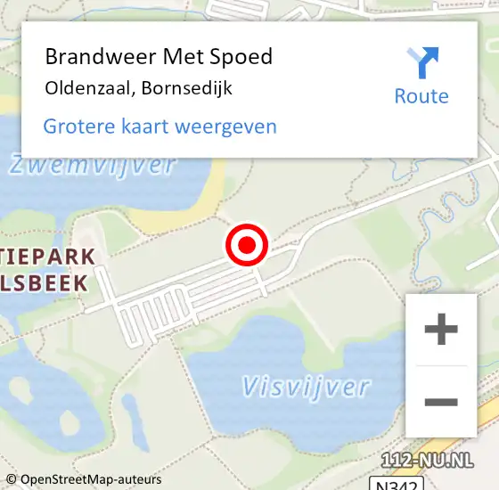 Locatie op kaart van de 112 melding: Brandweer Met Spoed Naar Oldenzaal, Bornsedijk op 28 juli 2018 08:36