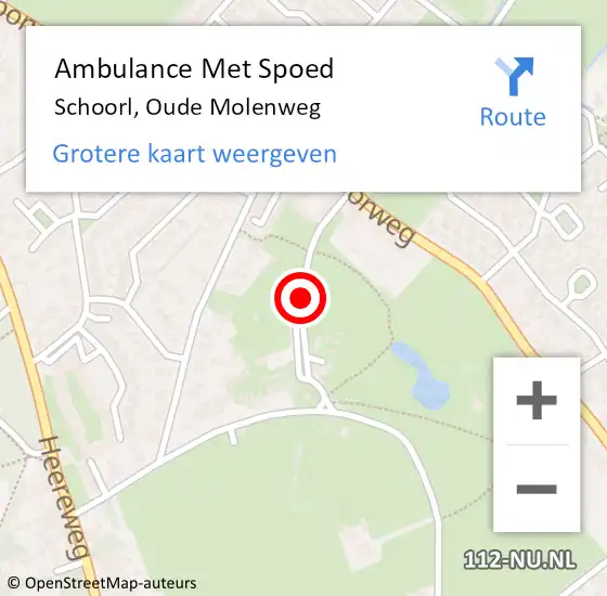 Locatie op kaart van de 112 melding: Ambulance Met Spoed Naar Schoorl, Oude Molenweg op 28 juli 2018 09:10