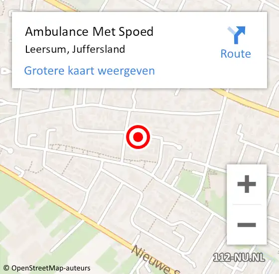 Locatie op kaart van de 112 melding: Ambulance Met Spoed Naar Leersum, Juffersland op 28 juli 2018 09:14