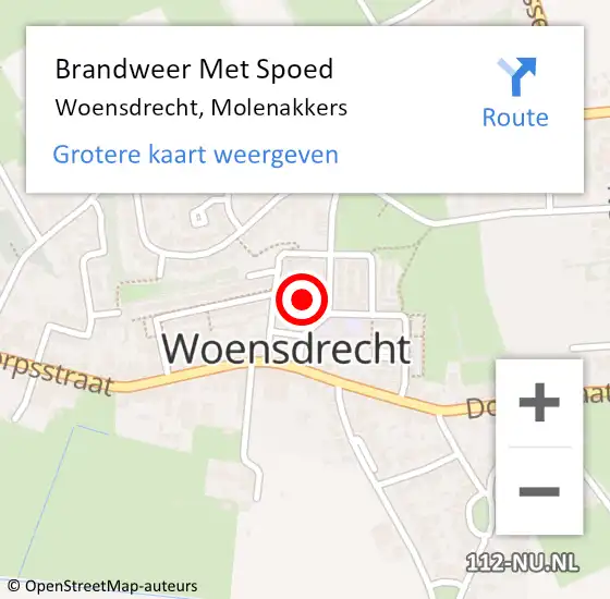 Locatie op kaart van de 112 melding: Brandweer Met Spoed Naar Woensdrecht, Molenakkers op 28 juli 2018 10:29