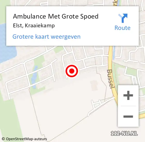Locatie op kaart van de 112 melding: Ambulance Met Grote Spoed Naar Elst, Kraaiekamp op 28 juli 2018 10:44