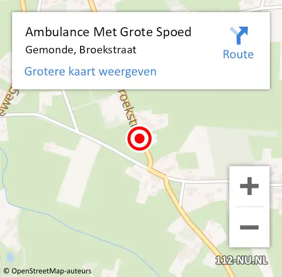 Locatie op kaart van de 112 melding: Ambulance Met Grote Spoed Naar Gemonde, Broekstraat op 28 juli 2018 11:11