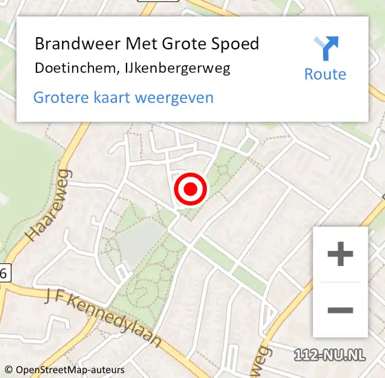 Locatie op kaart van de 112 melding: Brandweer Met Grote Spoed Naar Doetinchem, IJkenbergerweg op 28 juli 2018 12:29