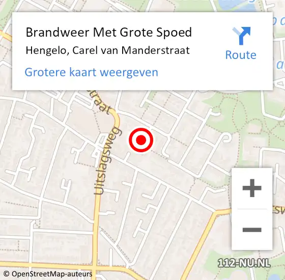 Locatie op kaart van de 112 melding: Brandweer Met Grote Spoed Naar Hengelo, Carel van Manderstraat op 28 juli 2018 13:58