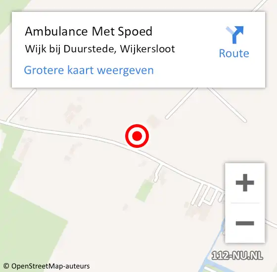 Locatie op kaart van de 112 melding: Ambulance Met Spoed Naar Wijk bij Duurstede, Wijkersloot op 28 juli 2018 14:03