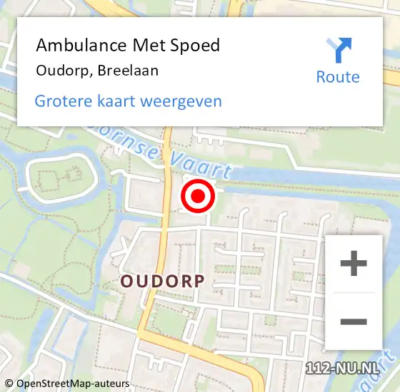 Locatie op kaart van de 112 melding: Ambulance Met Spoed Naar Oudorp, Breelaan op 28 juli 2018 14:49