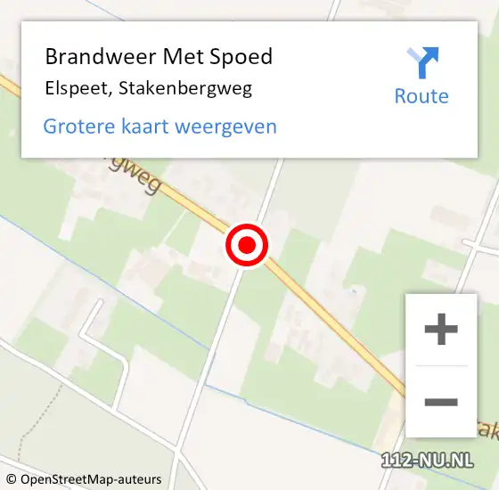 Locatie op kaart van de 112 melding: Brandweer Met Spoed Naar Elspeet, Stakenbergweg op 28 juli 2018 14:53