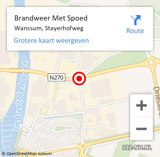 Locatie op kaart van de 112 melding: Brandweer Met Spoed Naar Wanssum, Stayerhofweg op 28 juli 2018 14:55