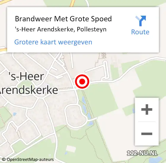 Locatie op kaart van de 112 melding: Brandweer Met Grote Spoed Naar 's-Heer Arendskerke, Pollesteyn op 28 juli 2018 15:43