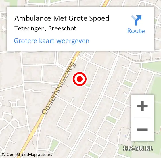 Locatie op kaart van de 112 melding: Ambulance Met Grote Spoed Naar Teteringen, Breeschot op 28 juli 2018 16:12