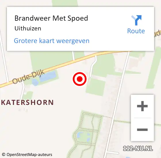 Locatie op kaart van de 112 melding: Brandweer Met Spoed Naar Uithuizen op 28 juli 2018 16:18