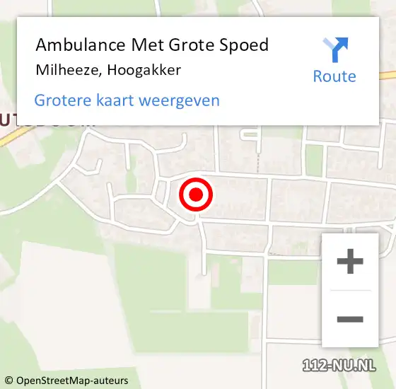 Locatie op kaart van de 112 melding: Ambulance Met Grote Spoed Naar Milheeze, Hoogakker op 28 juli 2018 16:19