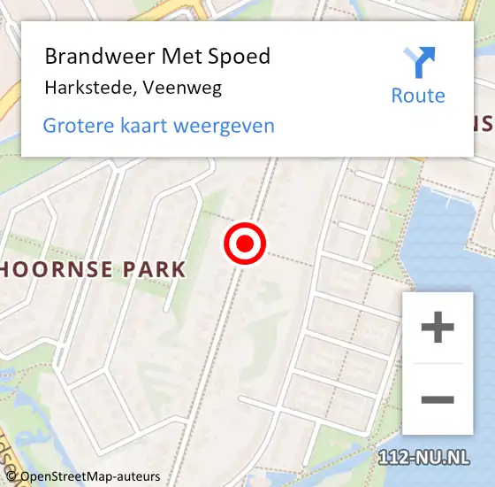 Locatie op kaart van de 112 melding: Brandweer Met Spoed Naar Harkstede, Veenweg op 28 juli 2018 16:55