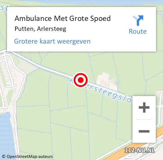 Locatie op kaart van de 112 melding: Ambulance Met Grote Spoed Naar Putten, Arlersteeg op 28 juli 2018 17:17