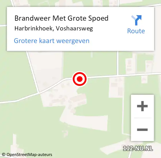 Locatie op kaart van de 112 melding: Brandweer Met Grote Spoed Naar Harbrinkhoek, Voshaarsweg op 28 juli 2018 17:48