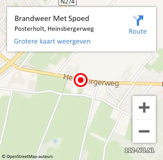 Locatie op kaart van de 112 melding: Brandweer Met Spoed Naar Posterholt, Heinsbergerweg op 28 juli 2018 18:04