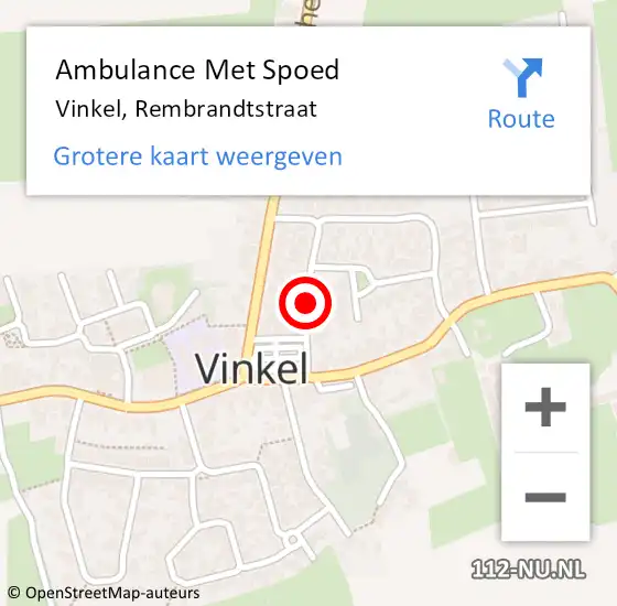 Locatie op kaart van de 112 melding: Ambulance Met Spoed Naar Vinkel, Rembrandtstraat op 28 juli 2018 18:18