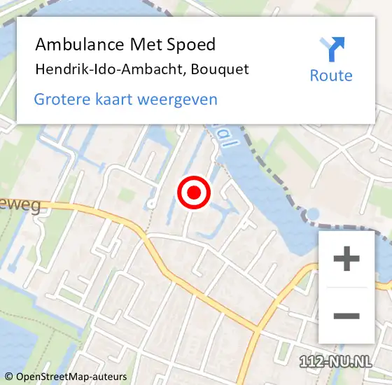 Locatie op kaart van de 112 melding: Ambulance Met Spoed Naar Hendrik-Ido-Ambacht, Bouquet op 28 juli 2018 18:44