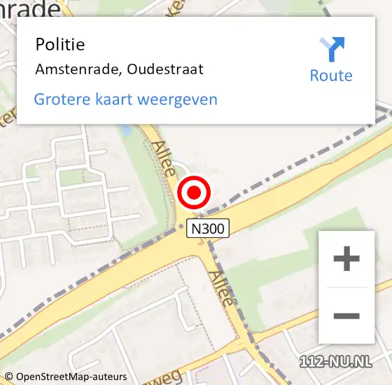 Locatie op kaart van de 112 melding: Politie Amstenrade, Oudestraat op 28 juli 2018 20:03