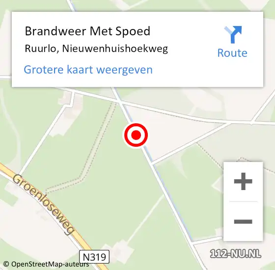 Locatie op kaart van de 112 melding: Brandweer Met Spoed Naar Ruurlo, Nieuwenhuishoekweg op 28 juli 2018 20:50