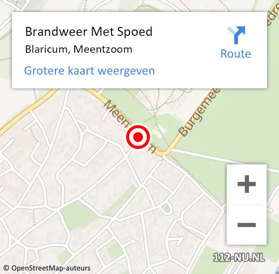 Locatie op kaart van de 112 melding: Brandweer Met Spoed Naar Blaricum, Meentzoom op 28 juli 2018 20:52