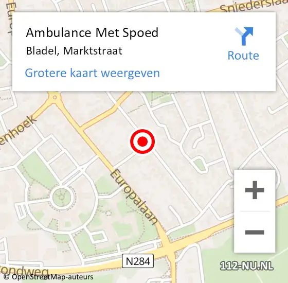 Locatie op kaart van de 112 melding: Ambulance Met Spoed Naar Bladel, Marktstraat op 28 juli 2018 23:02