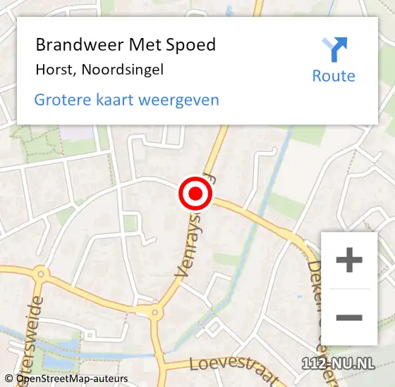 Locatie op kaart van de 112 melding: Brandweer Met Spoed Naar Horst, Noordsingel op 29 juli 2018 00:38