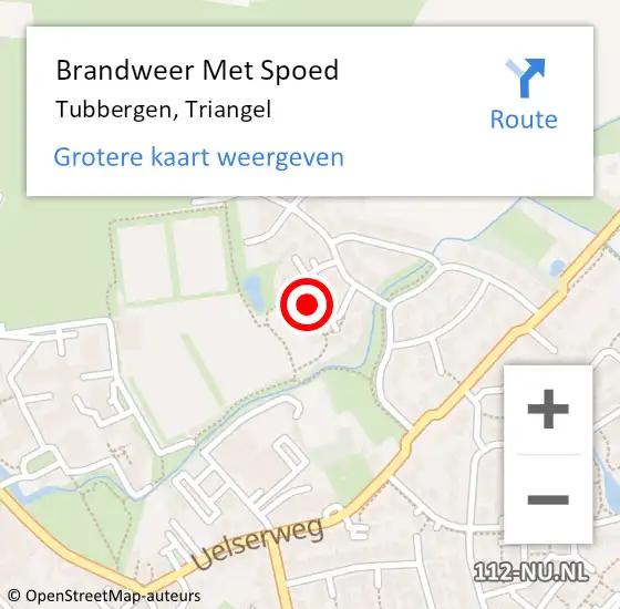 Locatie op kaart van de 112 melding: Brandweer Met Spoed Naar Tubbergen, Triangel op 29 juli 2018 02:09