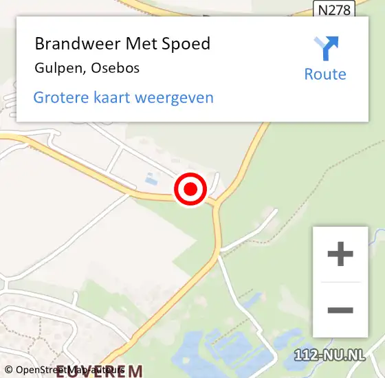 Locatie op kaart van de 112 melding: Brandweer Met Spoed Naar Gulpen, Osebos op 29 juli 2018 03:35