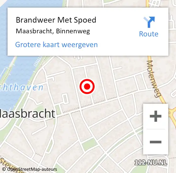 Locatie op kaart van de 112 melding: Brandweer Met Spoed Naar Maasbracht, Binnenweg op 29 juli 2018 06:11