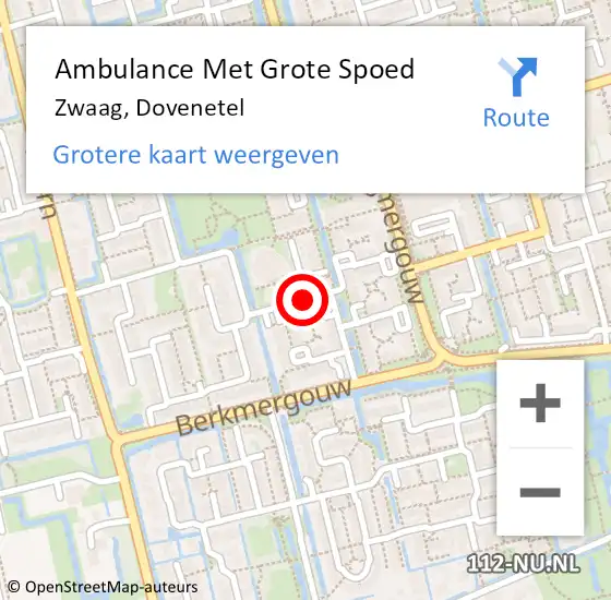 Locatie op kaart van de 112 melding: Ambulance Met Grote Spoed Naar Zwaag, Dovenetel op 29 juli 2018 07:16