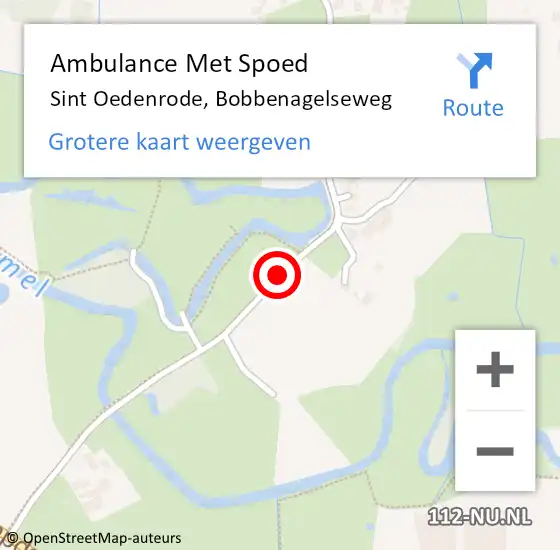 Locatie op kaart van de 112 melding: Ambulance Met Spoed Naar Sint Oedenrode, Bobbenagelseweg op 29 juli 2018 08:38